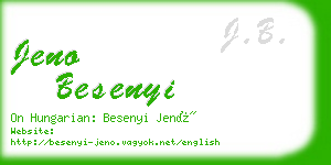 jeno besenyi business card